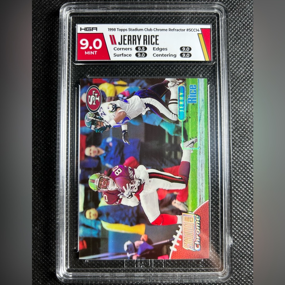 1998 Stadium Club Chrome Refractor Jerry Rice 49ers HOF HGA 9 MINT
